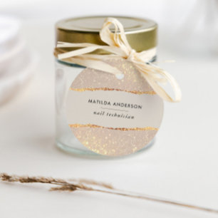 Rose gold glitter natural modern elegant budget favour tags