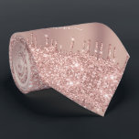Rose Gold Glitter Neck Tie with Custom Text<br><div class="desc">Personalised Ties with Rose Gold Ties Blush Dusty Pink Glitter Sparkly Drips Custom Text Name Modern Design Tie - Add Your Unique Text / Name or Remove Text - Make Your Special Neck Ties / Gift - Resize and move or remove and add text / elements with Customisation tool. Choose...</div>
