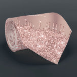 Rose Gold Glitter Neck Tie with Custom Text<br><div class="desc">Personalised Ties with Rose Gold Ties Blush Dusty Pink Glitter Sparkly Drips Custom Text Name Modern Design Tie - Add Your Unique Text / Name or Remove Text - Make Your Special Neck Ties / Gift - Resize and move or remove and add text / elements with Customisation tool. Choose...</div>
