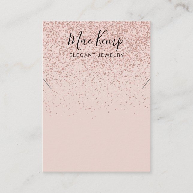 Rose Gold Glitter Necklace Jewellery Display Card (Front)