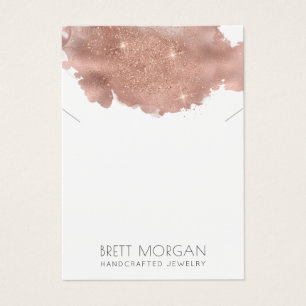 Rose Gold Glitter Necklace Jewellery Display Card