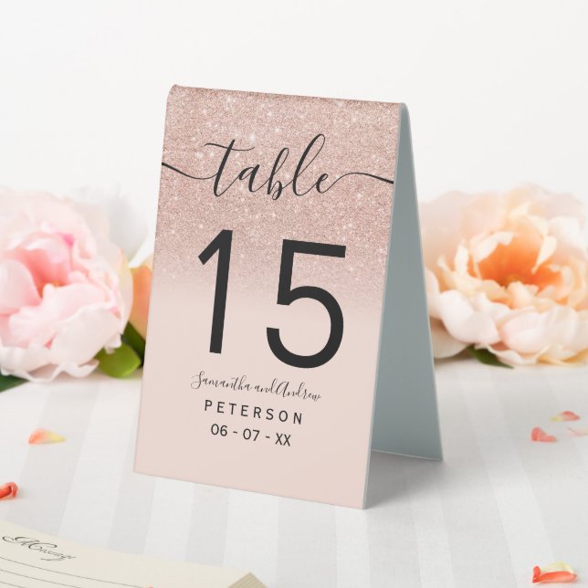 Rose gold glitter ombre blush pink wedding table (In SItu (Wedding))