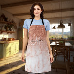 Rose Gold Glitter Ombre marble Pink Personalised Apron<br><div class="desc">This design may be personalised by choosing the customise option to add text or make other changes. If this product has the option to transfer the design to another item, please make sure to adjust the design to fit if needed. Contact me at colorflowcreations@gmail.com if you wish to have this...</div>