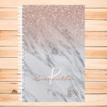 Rose Gold Glitter Ombre Marble Yearly Monogram Planner<br><div class="desc">This design was created though digital art. It may be personalised in the area provided or customising by choosing the click to customise further option and changing the name, initials or words. You may also change the text colour and style or delete the text for an image only design. Contact...</div>