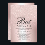 Rose gold glitter ombre metallic chic Bat Mitzvah Invitation<br><div class="desc">A chic and luxurious rose gold glitter ombre metallic foil design with elegant calligraphy typography for a Bat Mitzvah invitation.</div>