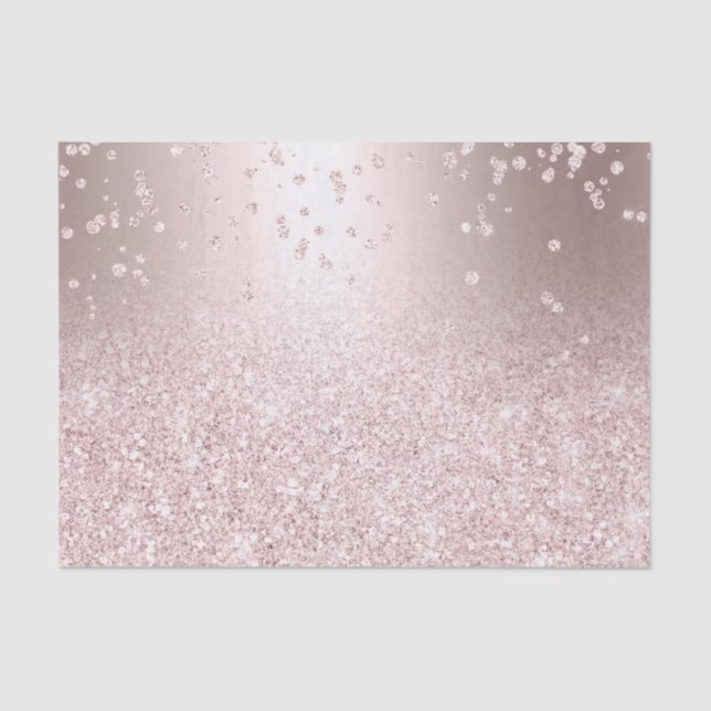 Rose gold glitter ombre metallic sparkles confetti tissue paper (Front)