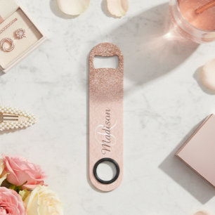Rose Gold Glitter Ombre Monogram Stylish