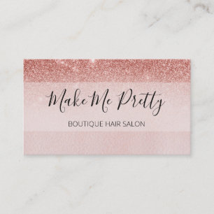 Rose Gold Glitter Ombre Pink Salon Girly Business Card