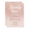 Rose gold glitter ombre script chic 21st Birthday