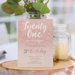 Rose gold glitter ombre script chic 21st Birthday Invitation<br><div class="desc">Faux rose gold glitter ombre on blush pink 21st Birthday A modern 21st Birthday party invitation with modern, original and simple faux rose gold glitter invitatio and hand written style brush typography on a fully customisable pastel blush pink colour background . If you need any text changed and customised don't...</div>