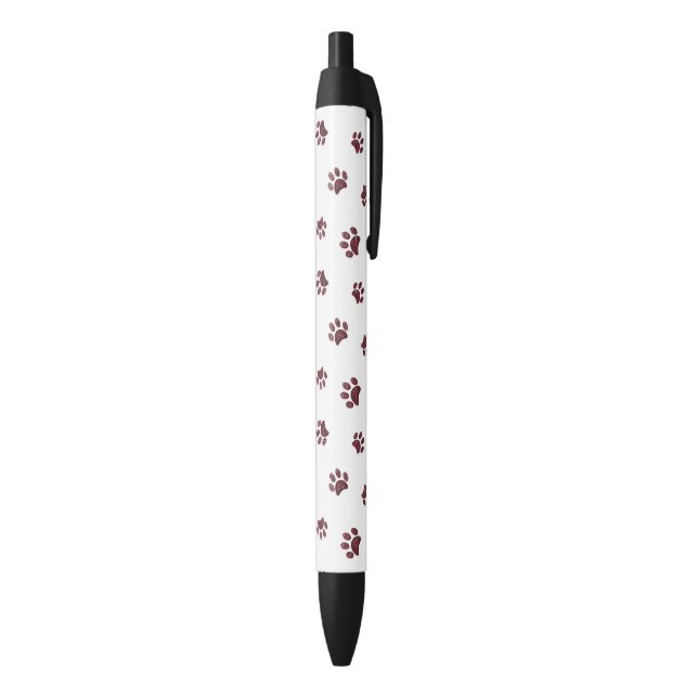 Rose Gold Glitter Paw Prints Black Ink Pen (Bottom (Vertical))