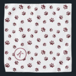 Rose Gold Glitter Paw Prints Pattern Monogram Bandana<br><div class="desc">Show how much you love animals with this cute rose gold glitter paw print patterned bandanna featuring your monogram or initial. Bet your pet will look adorable wearing it too!</div>