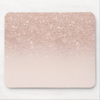 Rose Gold glitter Personalise With your name Roses Mouse Pad