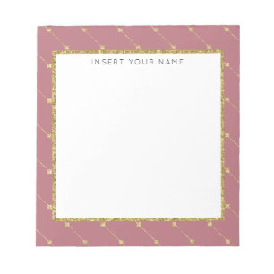 Rose Gold & Glitter Personalised Notepad 5.5" x 6"