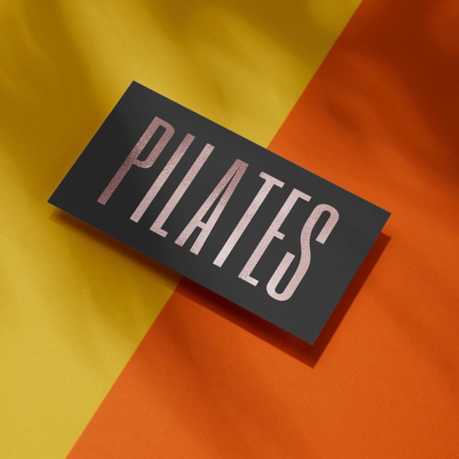 Rose Gold Glitter Pilates  Business Card (Creator Uploaded)