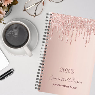 Rose gold glitter pink appointment book 2024 planner