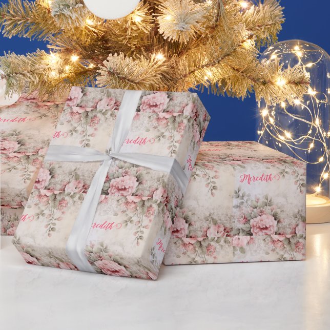 rose gold glitter,pink foil,christmas wrapping pap paper (Holidays)