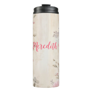 rose gold glitter,pink foil,christmas wrapping pap thermal tumbler