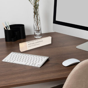 Rose gold glitter pink girly elegant modern chic nameplate