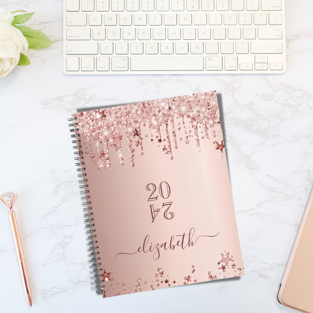 Rose gold glitter pink stars elegant 2026 planner (Creator Uploaded)