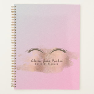 Rose gold glitter pink trendy modern makeup artist planner