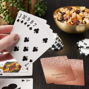 Rose Gold Glitter Playing Cards