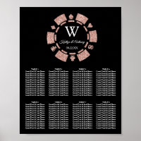 Rose Gold Glitter Poker Chip Casino Wedding