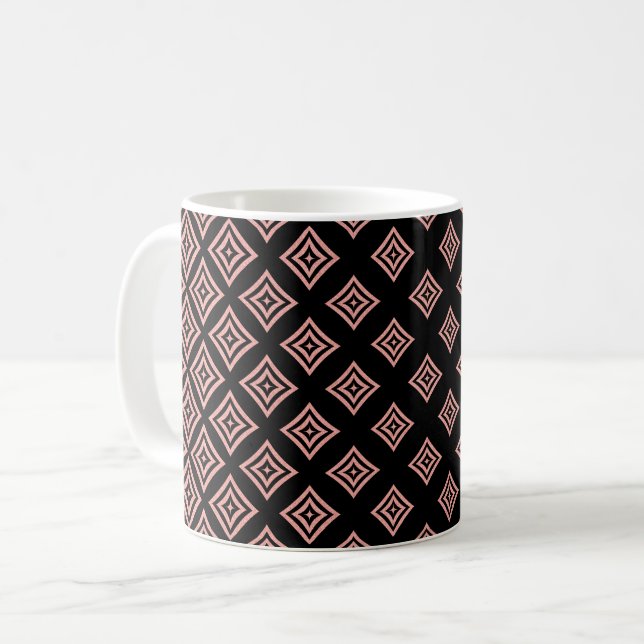Rose Gold Glitter Rhomboid Shape Coffee Mug (Front Left)