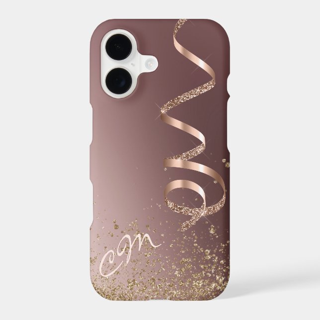 Rose Gold Glitter Ribbon Confetti Sparkle (Back)