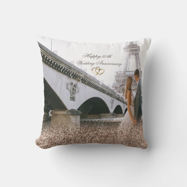 Rose Gold Glitter Rings Photo Cushion (Front)