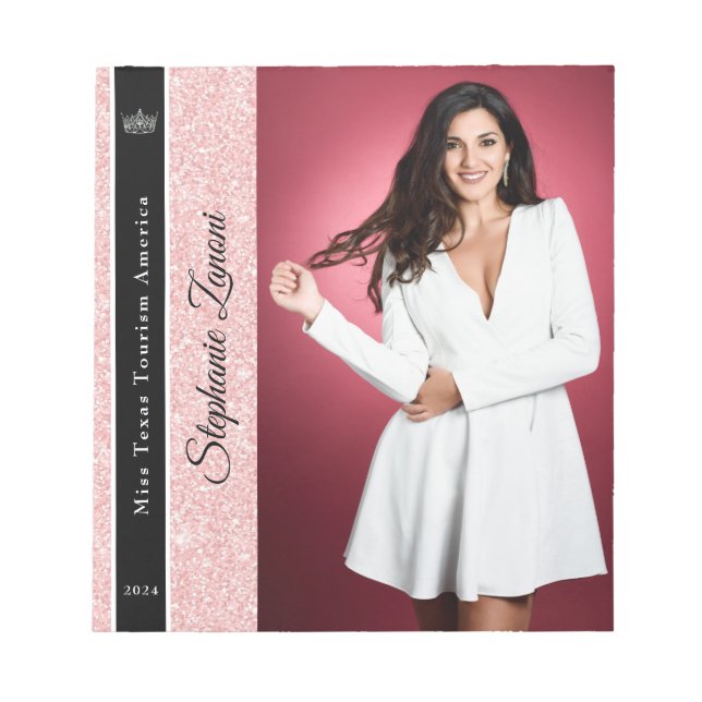 Rose Gold Glitter Sash Autograph Pad (Front)