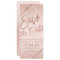 Rose gold glitter script blush pink save the date