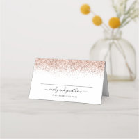 Rose Gold Glitter Script Names Date