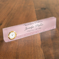 Rose Gold Glitter Script Template With Clock