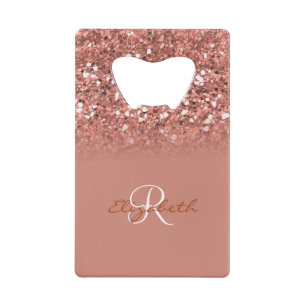 Rose Gold Glitter Sequin Monogram Stylish