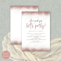 Rose Gold Glitter She Said Yes Engagement Party