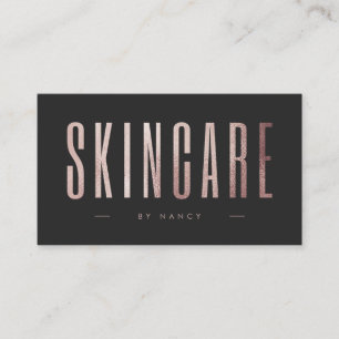 Rose Gold Glitter Skincare Business Card