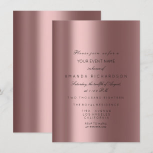 Rose Gold Glitter Spark Sand Bridal Birthday Invitation