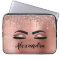 Rose Gold Glitter Sparkle Eyelashes Monogram Name