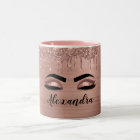 Rose Gold Glitter Sparkle Eyelashes Monogram Name