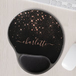 Rose Gold Glitter Sparkly Elegant Glamourous Scrip Gel Mouse Pad<br><div class="desc">Create your own personalised black and rose gold diamond sparkle mouse pad with your custom modern handwritten script name.</div>