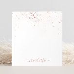Rose Gold Glitter Sparkly Elegant Glamourous Scrip Notepad<br><div class="desc">Create your own personalised black and rose gold diamond sparkle notepad with your custom modern handwritten script name.</div>