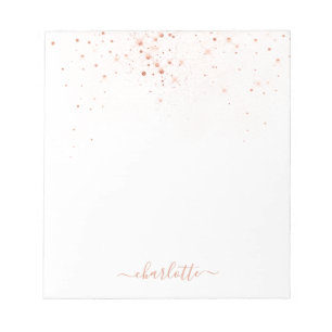 Rose Gold Glitter Sparkly Elegant Glamourous Scrip Notepad