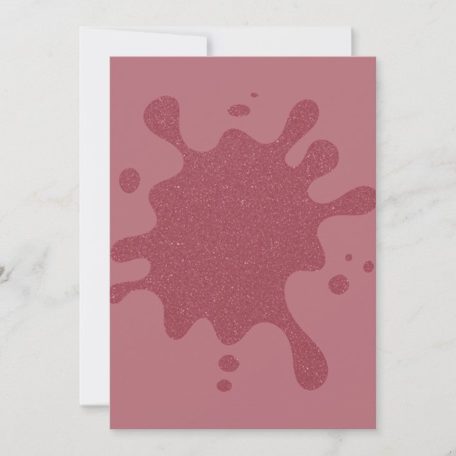 Rose Gold Glitter Splash Invitation Custom (Front)