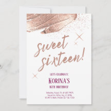 Rose Gold Glitter Sweet Sixteen