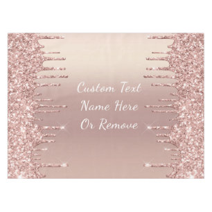 Rose Gold Glitter Tablecloth Personalised Text