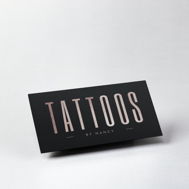 Rose Gold Glitter Tattoos Business Card (Creator Uploaded)