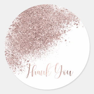 Rose Gold Glitter Thank You Envelope Seal