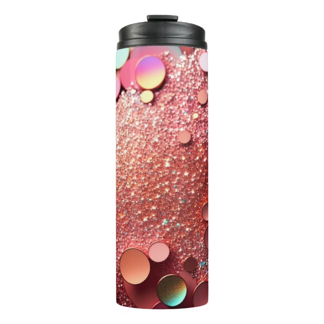 Rose Gold Glitter Thermal Tumbler 12oz (Front)
