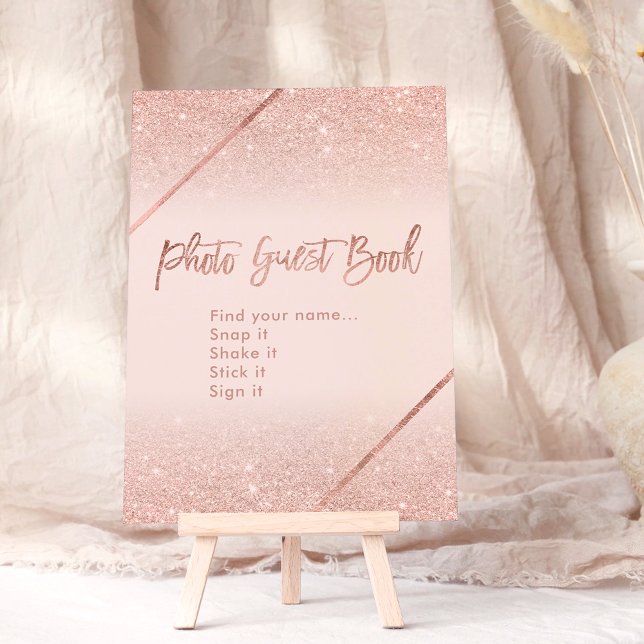 Rose gold glitter typography blush pink sign invitation (Rose gold glitter typography blush pink sign invitation)